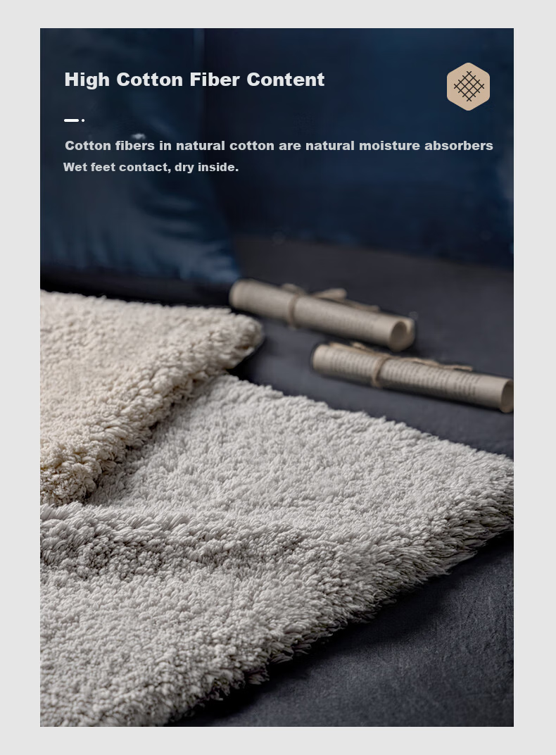 Faleju Bathroom Absorbent Thickened Pure Cotton Floor Mat Bedroom Entrance Mat Non-Slip Mat Hotel Floor Towel 40*60cm 7