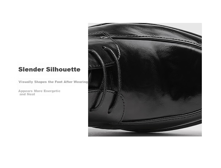 Goldlion Men's Shoes 26 Spring New Business Leather Shoes Durable Comfortable Men's Derby Shoes G508610158AAA Black Size 40 9