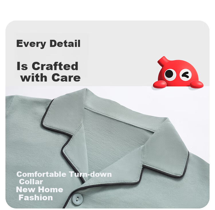 Hodo Children's Sleepwear Spring and Autumn 100% Cotton Antibacterial Breathable Long Sleeve Boys A-Class Junior High School Homewear Set 5