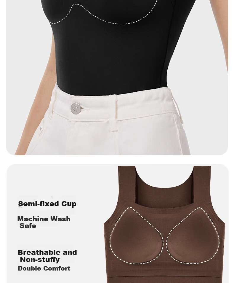 Herbal Original Thermal Vest for Women Autumn Shirt with Built-in Chest Pad Camellia Oil Hyaluronic Acid Slim Fit Base Layer Outerwear 4
