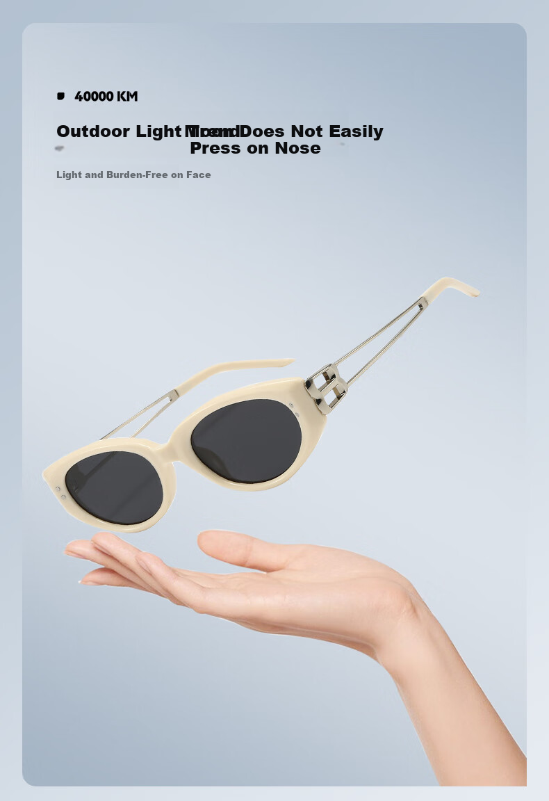 40,000 Kilometers 2025 New GM Cat Eye Sunglasses Women High-End Kunst Prescription Polarized UV Protection Driving Sunglasses Men 4