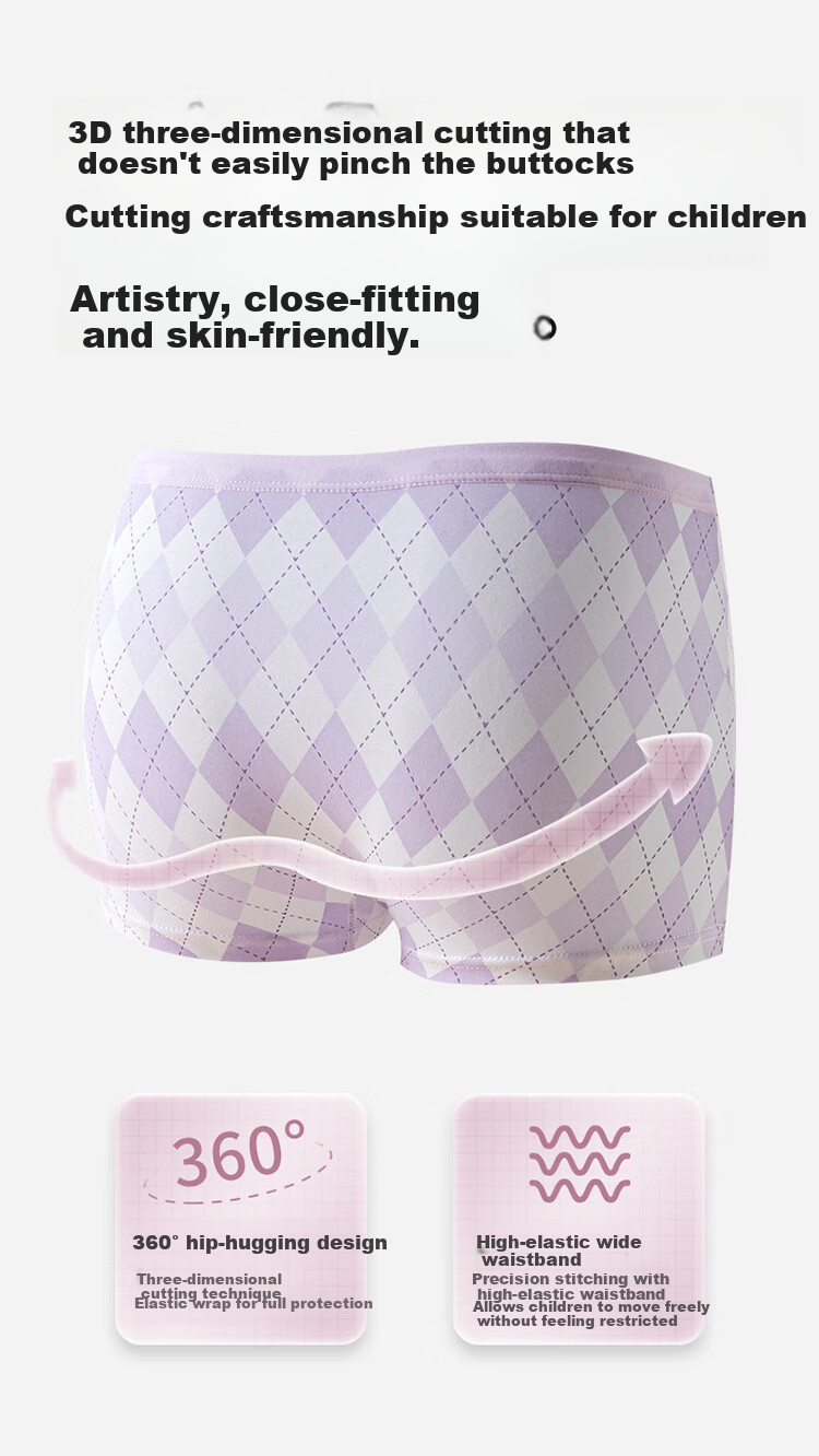 Hodo Girls' Underwear Baby Girls' Boxer Briefs 10A Antibacterial Cotton Comfortable Breathable Baby Underwear 4-Pack 9