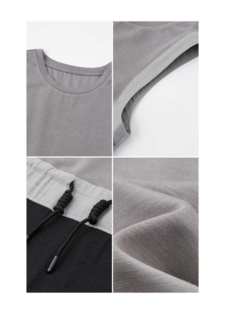 MT Relax Trio Summer Urban Colorblock Drawstring Crew Neck Sleeveless T-Shirt Style Long Dress for Women 19