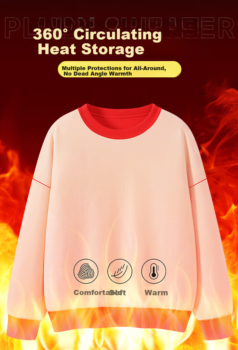 Langsha Boys' Fleece-Lined Crewneck Pullover Sweatshirt Spring Thin Fleece Casual Long Sleeve Top Durable Warm Pumpkin Orange Size 130 3