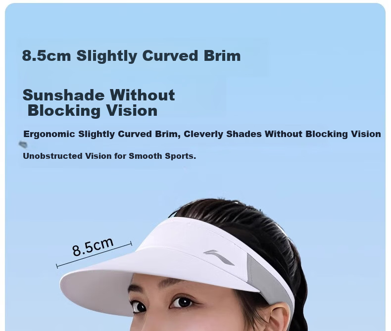 Li-Ning Unisex Open-Top Cap Spring Summer Sun Protection Quick-Dry Sweat-Absorbent Outdoor Marathon Tennis Hat Black 20