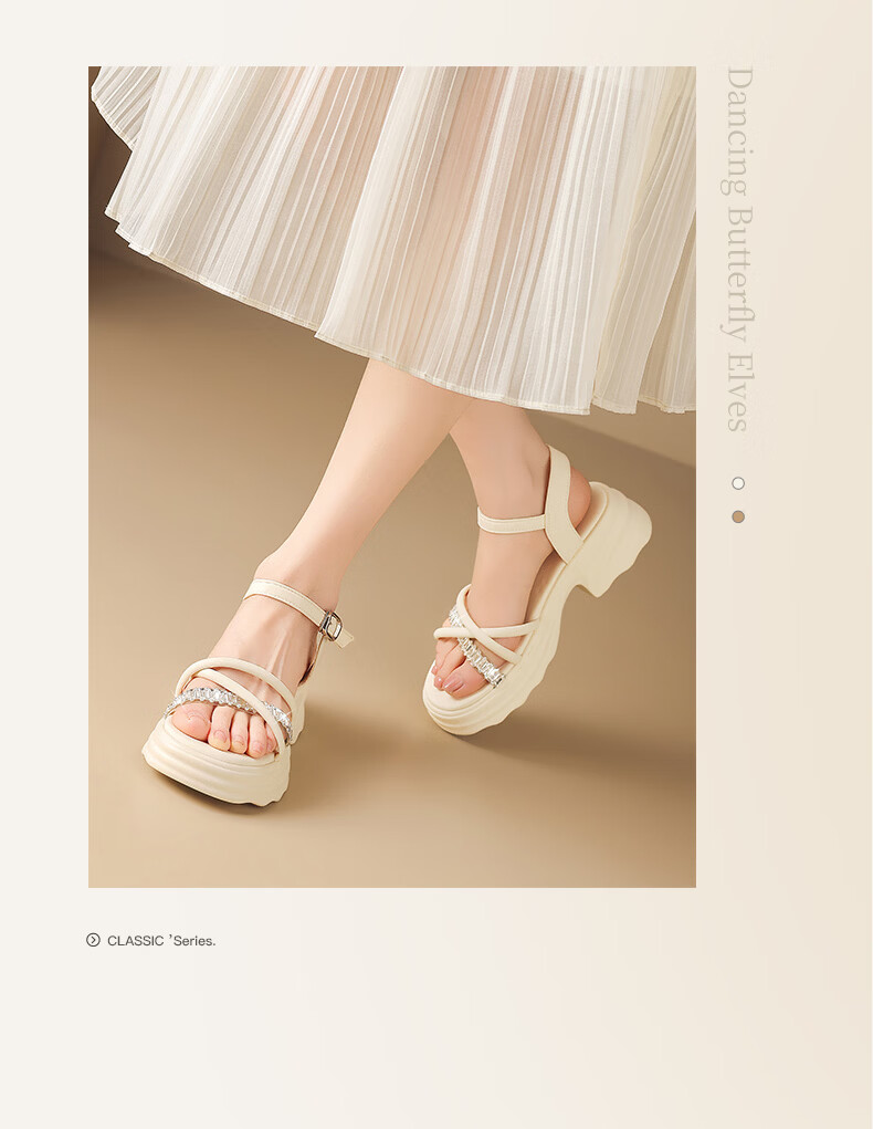 ZHR Summer Women's Sandals for Outdoor Wear, 2026 New Style Women's Shoes, Rhinestone Slippers, Soft-Soled Beach Sandals, M688 Silver, Size 37 3