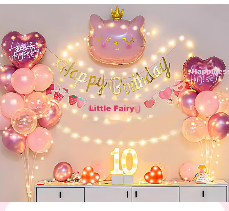 Duomeiyi Birthday Scene Decoration, Birthday Props for Boys And Girls, Party Atmosphere Decorations, Photo Props, Tablecloth, Colorful Cake 8
