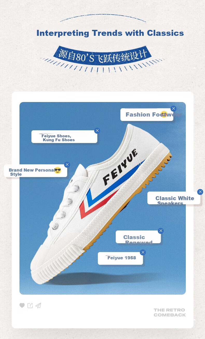 Feiyue Official Men's Canvas Shoes 2026 Summer New Casual Sneakers White Black Size 39 2
