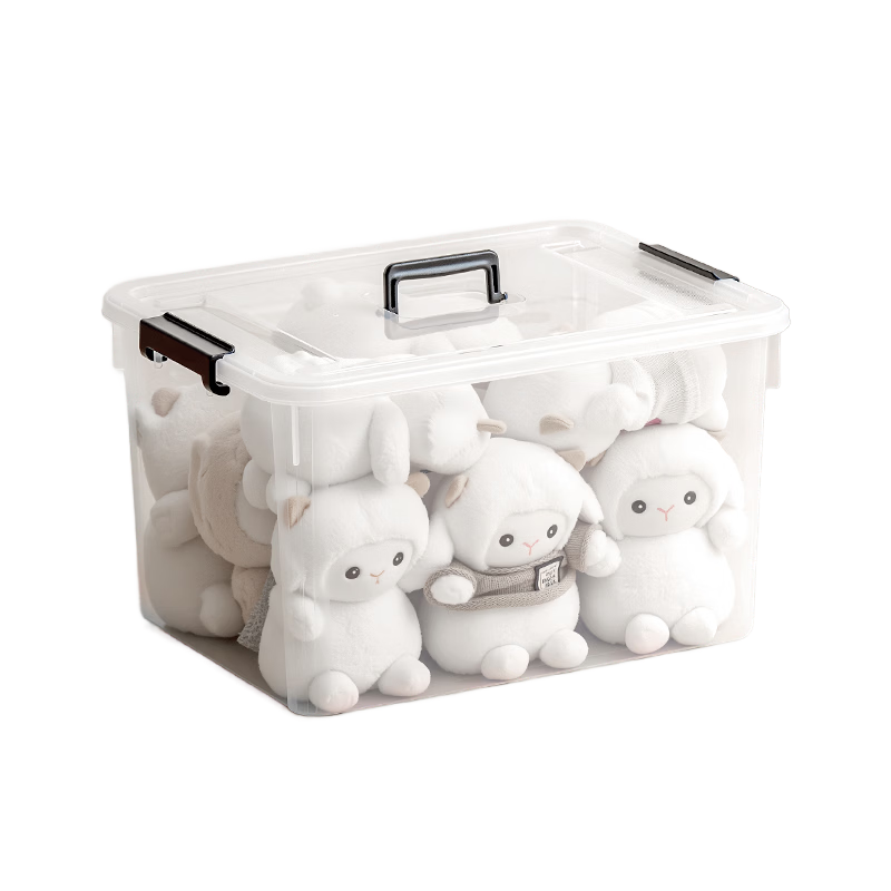 JD Jingzao Large Clothes Storage Box Plastic Toy Storage Cart Car Trunk Transparent 50L Organizer