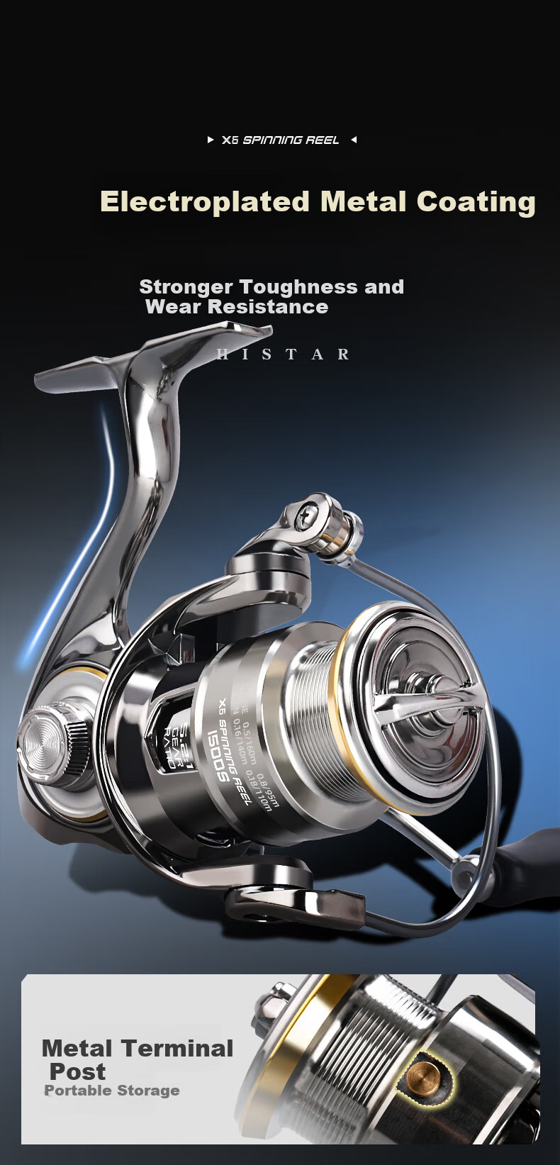 HISTAR X6 Metal Durable Screw-in Spinning Reel X6-1000s [Metal Durable] 3