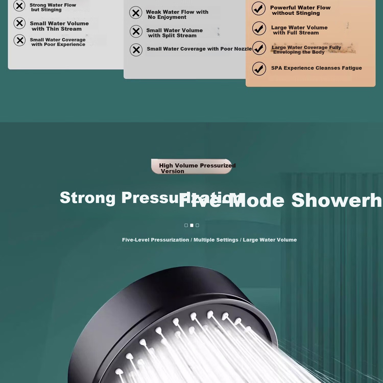 Del 28-Year Brand High-Pressure Shower Head Super Strong Water Flow Filtered Shower Head with Water Stop Function 2
