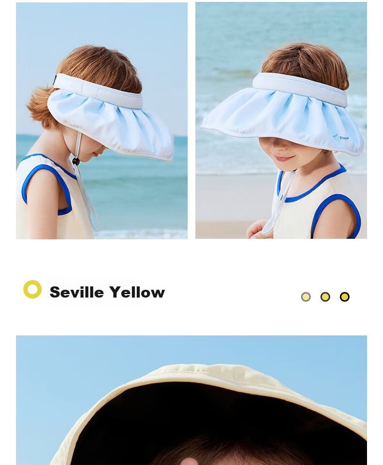 Betis Children's Shell Sun Protection Hat Unisex Kids Summer Beach Baby Outdoor UV Protection Open-Top Hat 32