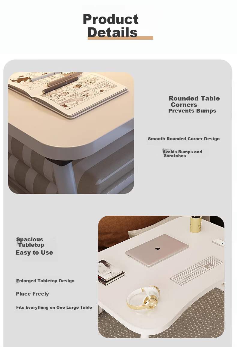 Jing Jiayi Folding Laptop Desk Bed Tray Small Study Table Dining Table Window Seat Dormitory College Student Office Lazy Table 7