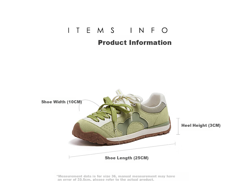 CAMEL Lime Training Shoes Women Panda Collaboration Casual Shoes Mismatched Lace Running Shoes L26S577095 Green Size 37 27