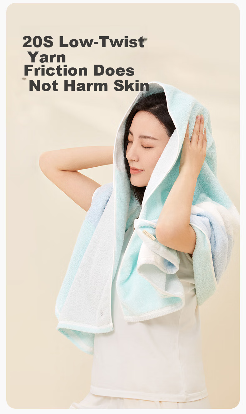 PurCotton Long-Staple Cotton Double-Sided Terry Bath Towel Home Use Pure Cotton Absorbent Soft Quick-Dry Bath Towel Ruomeng Purple 90x150cm 5