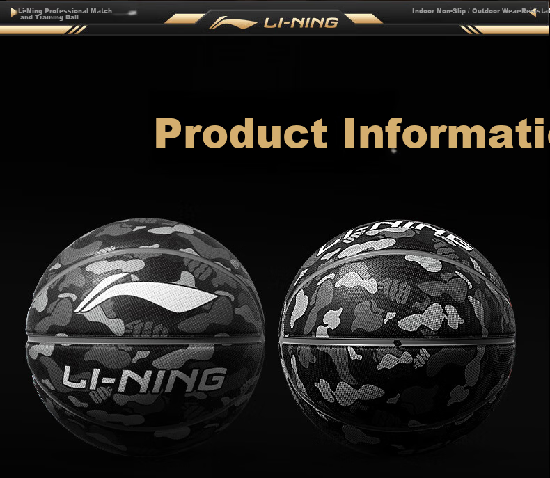 Li-Ning No.7 Basketball Adult Competition Youth Middle School Anti-Slip Wear-Resistant No.7 Children's Indoor Outdoor Basketball 24