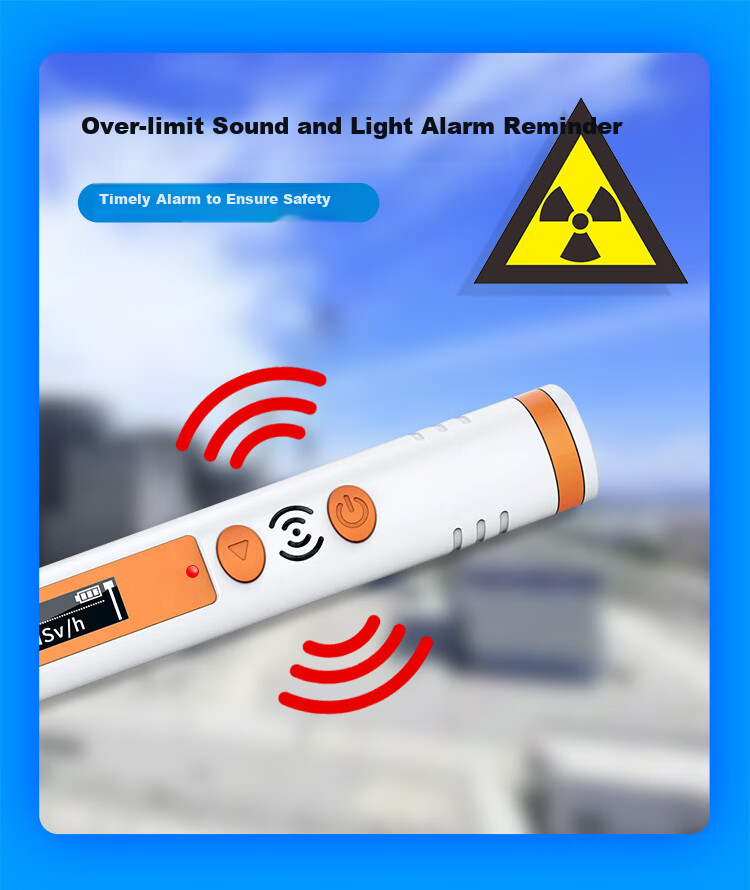 Aikesi Nuclear Radiation Detector, Beta Gamma X-Ray Marble X-Ray CT Personal Radiation Dosimeter Alarm, Geiger Counter 8