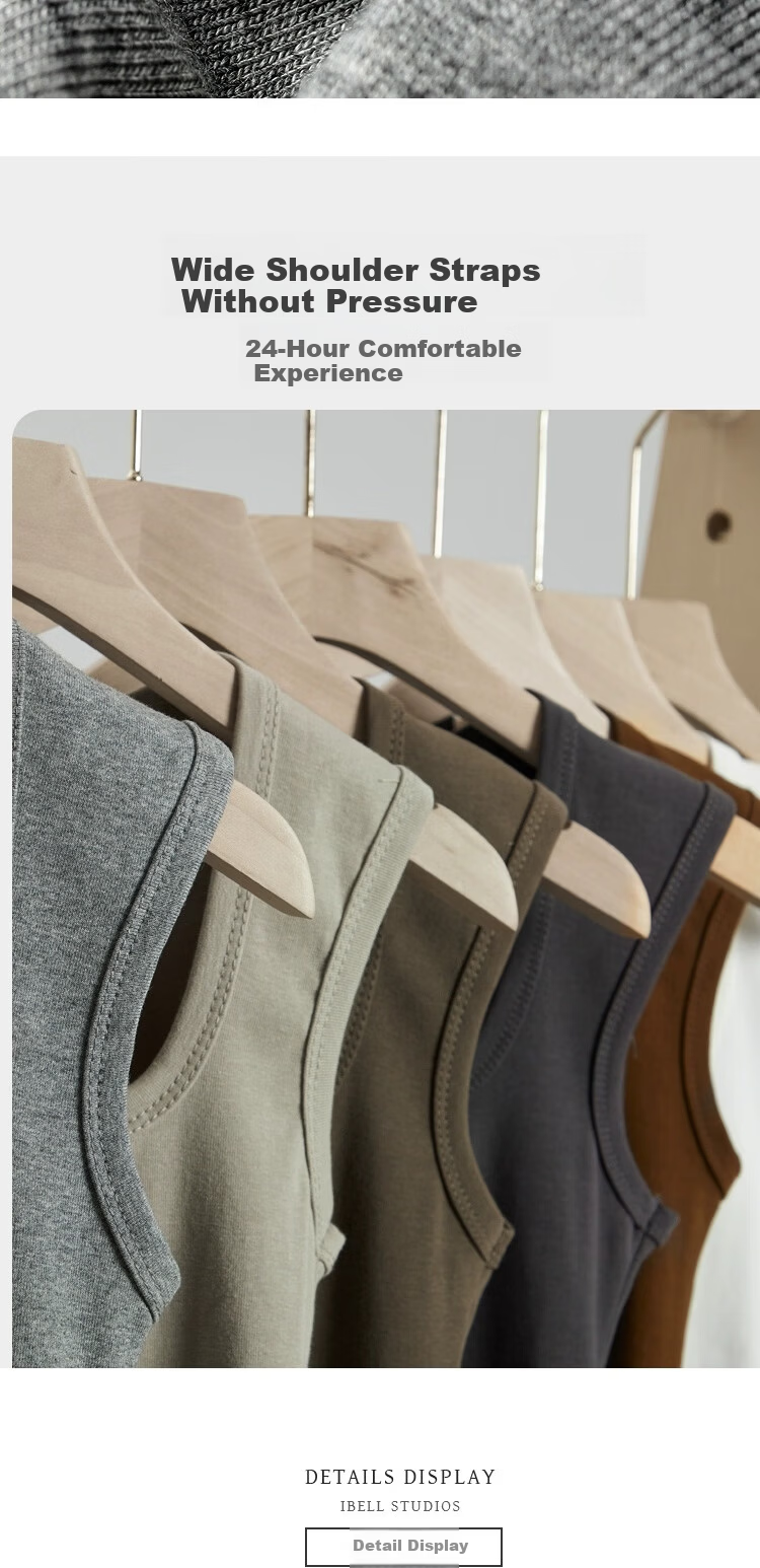 Miiow Ribbed Cotton Tank Top for Women 2026 New Wide Strap Camisole Vest Anti-Exposure Side Coverage Inner Outer Wear 11
