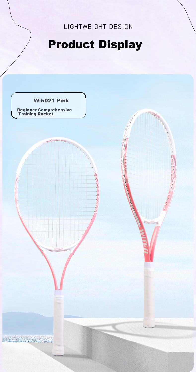 WITESS Tennis Racket for Men and Women Beginners Professional Single Racket with Strings Self-Practice Rebound Training Set Aluminum Alloy 8