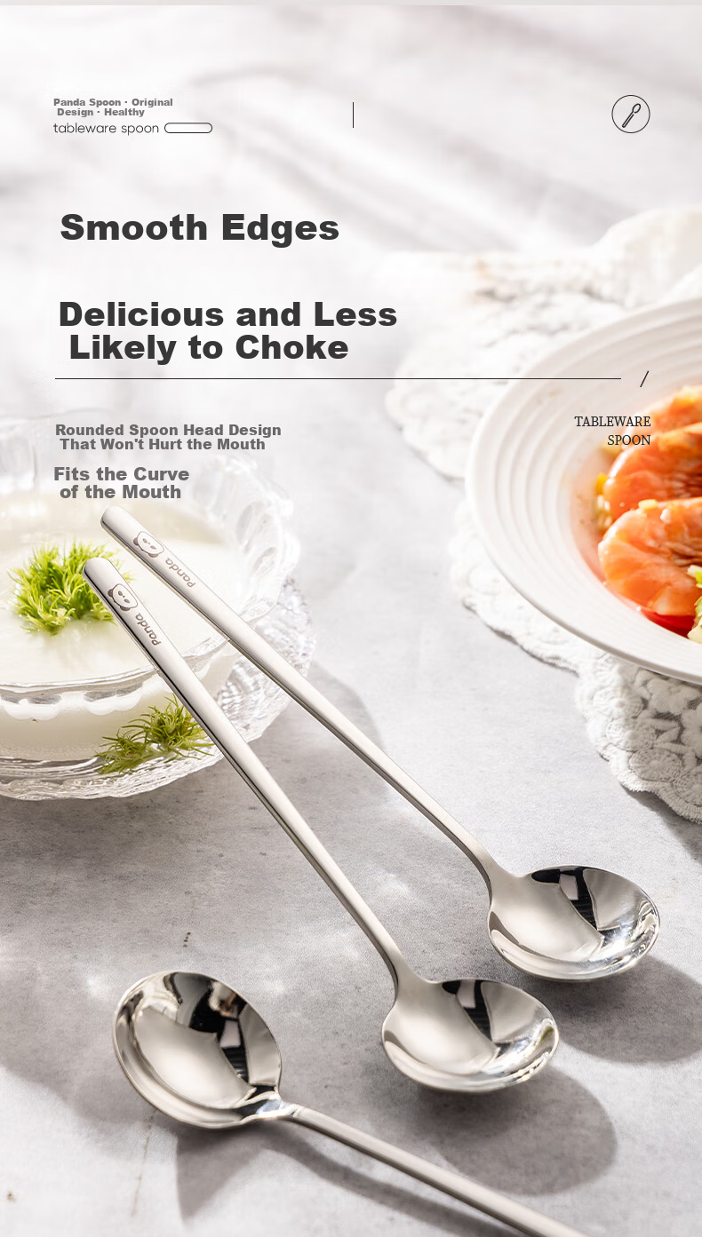Guangyi 316L Stainless Steel Large Thickened Soup Spoon Serving Spoon Long Handle Rice Spoon 2 Pieces GY1490 10