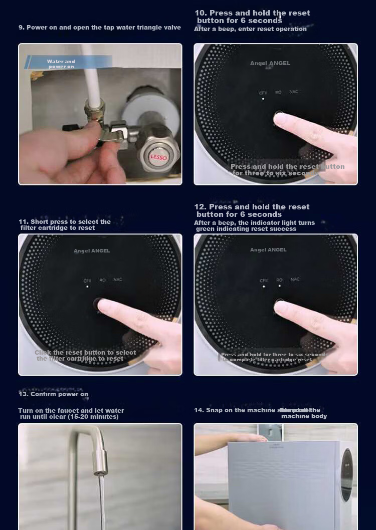 Angel Water Purifier CFⅡ Composite Filter Cartridge Compatible with Magic Cube Pro2900/2500, Nezha 500G/600G/700G, Nezha Pro2900 Models 5