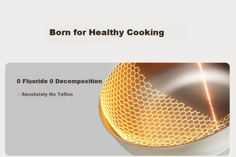 ASD Titanium Ceramic 0-Fluorine Non-Stick Frying Pan Titanium Cookware 32cm Induction Compatible T5 Outer White Inner Gray Cloud Pro 1