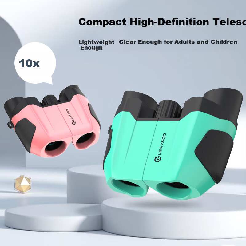 Leilong Suoqi 10x22 Blue Mini Portable High-Definition High-Power Binoculars for Kids Mobile Phone Compatible Children's Gift