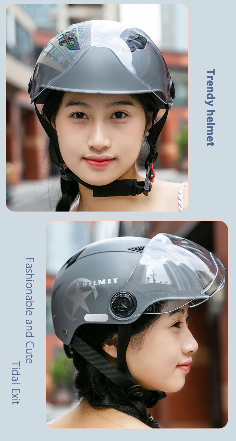 Adandyish Motorcycle Helmet 3C Certified New National Standard A Electric Bike Helmet Unisex Summer Sun Protection Safety Cap Four Seasons Lightweight Half Helmet 805 Matte Black 38