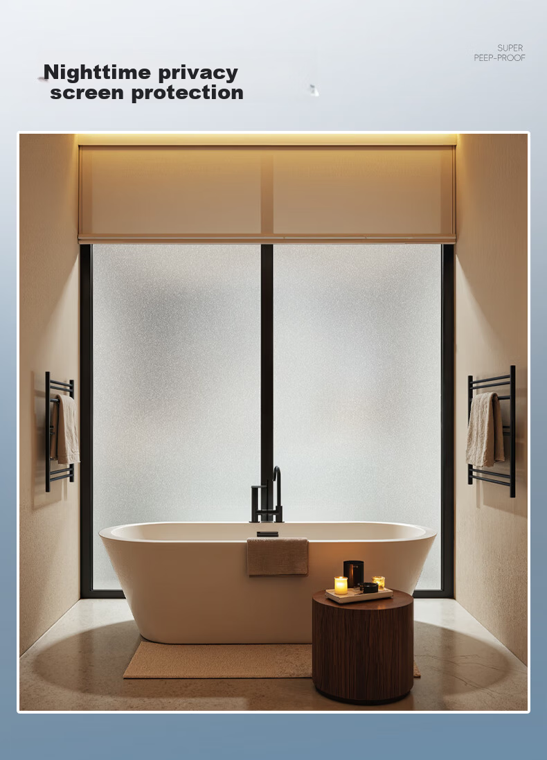 Jinlongxing Frosted Privacy Glass Film Anti-Peeping Light-Transmitting 0.9*3m for Bathroom Toilet 11