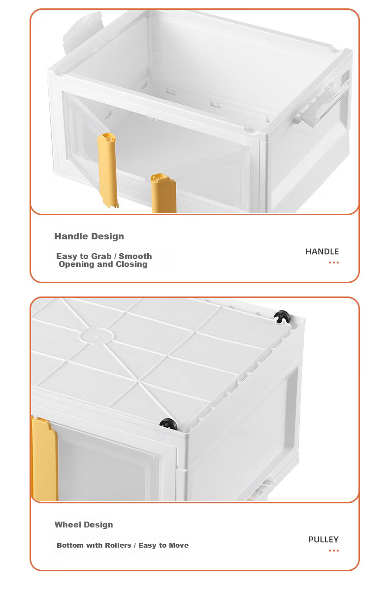 JEKO&JEKO Double Door Storage Cabinet Foldable Book Organizer Children's Wardrobe Storage Box White 1 Piece 13