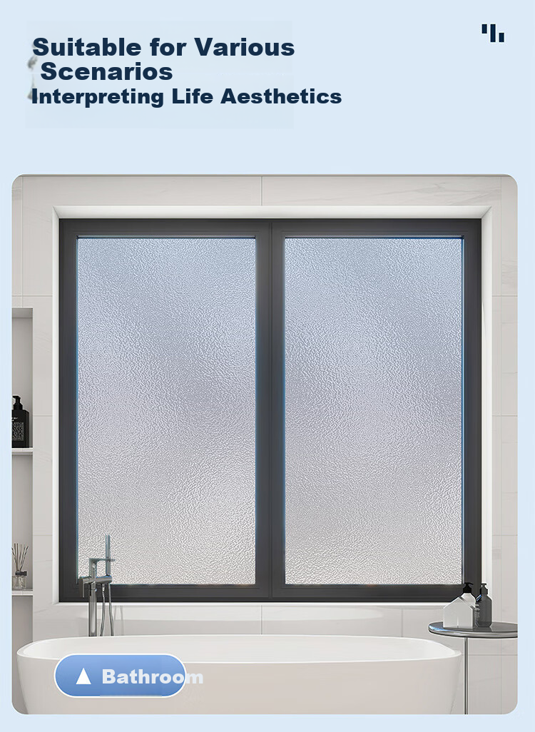 Jifudifu Anti-Static Frosted Glass Film 2m Kitchen and Bathroom Privacy Window Glass Door Sticker 12