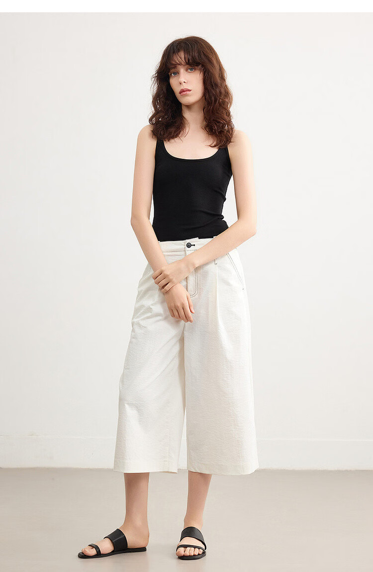 Demana [Light Workplace Style] Summer Simple Commuter Six-Point Straight Loose Versatile Petite Women's Casual Pants 18