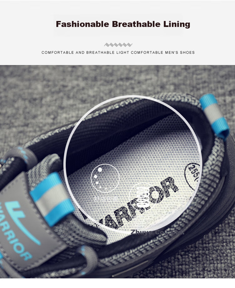 Warrior Men's Summer Breathable Work Office Sports Casual Non-slip Wear-resistant Safety Dad Shoes Black/Grey/Blue 43 12
