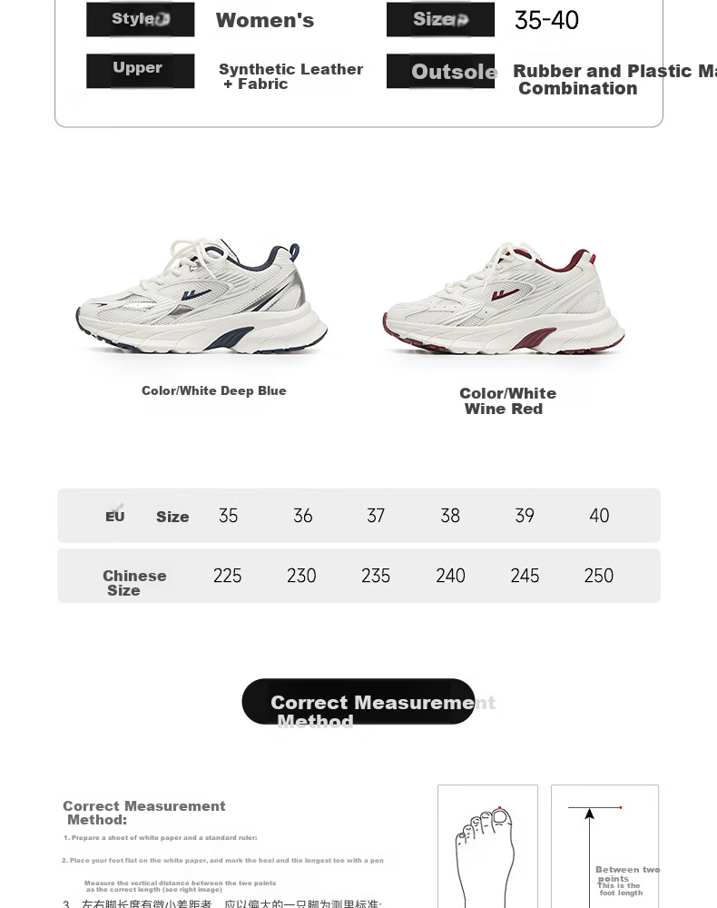 Warrior Official Women's Shoes 2026 Summer Mesh Sneakers Women's Dad Shoes Height Increasing Casual Shoes White Deep Blue Size 35 6