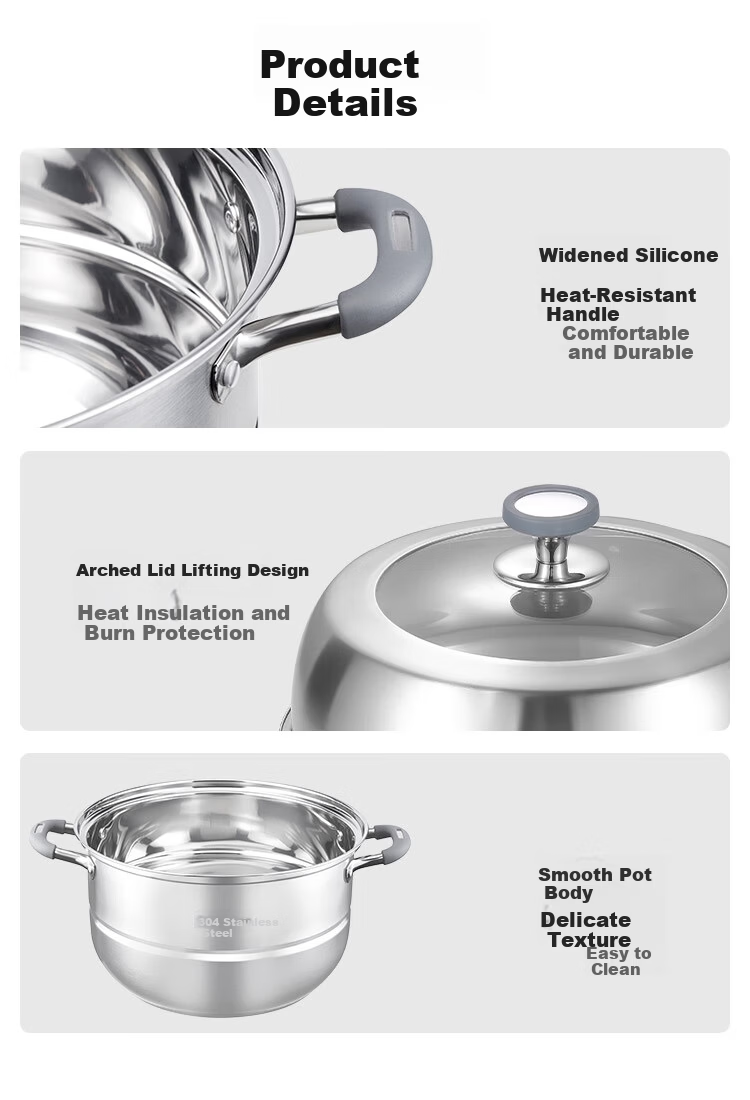 JD Jingzao Steamer Large Capacity 304 Stainless Steel Thickened Double-Layer 32cm Soup Pot for Gas Stove Home Use 2