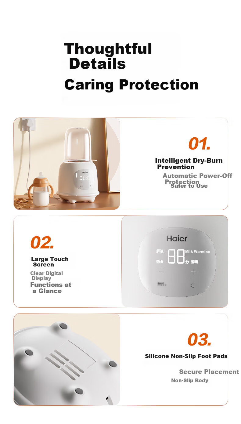 Haier Milk Shaker And Warmer, Two-In Automatic Constant Temperature Heating, Breast Milk Storage Bottle, Waterless Milk Warmer 19