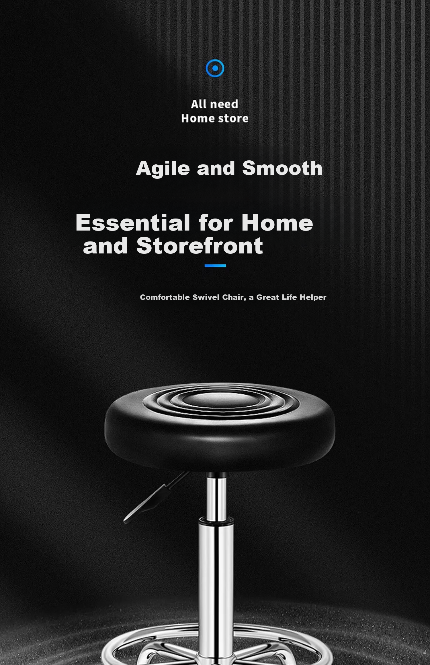 Muhan Yue Adjustable Swivel Chair Bar Stool Rotating Reception Counter Cashier Hair Salon Home High Stool Round Beauty Stool 1