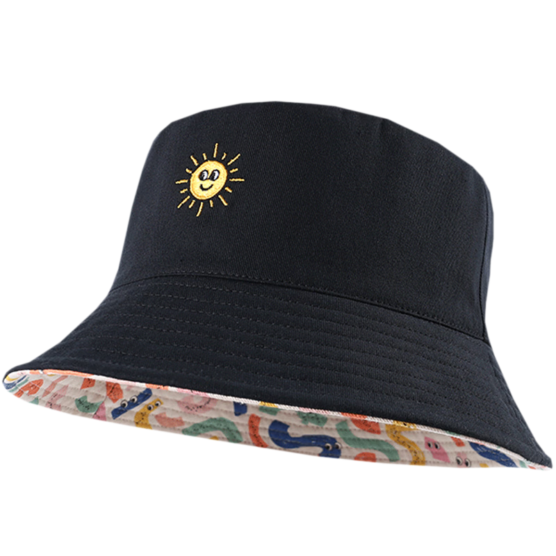 CACUSS Women's Spring And Autumn Wide-Brimmed Casual Cotton Fisherman Hat, Outdoor Sun Hat, UV Protection Hiking Bucket Hat for Women, Black Medium