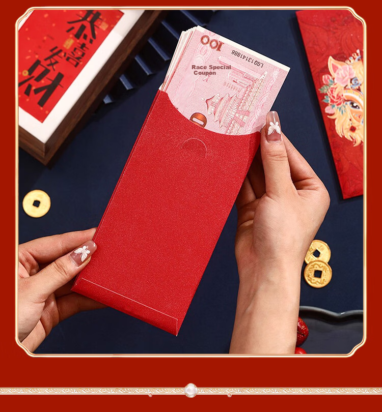 Extreme Space Bonus Red Envelope Gold List Success Birthday Creative Red Packet Work Start Good Luck Red Envelope Newborn Red Packet Bag 6 Pieces 6