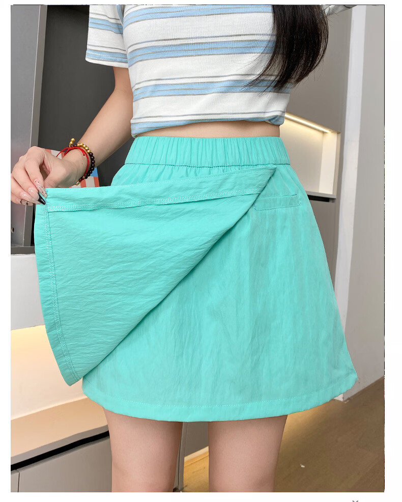 Langsha Summer Thin Shorts Women's Workwear Skirt Pants 2026 New Casual Wide-Leg Five-Point Ice Silk Sports Pants 10
