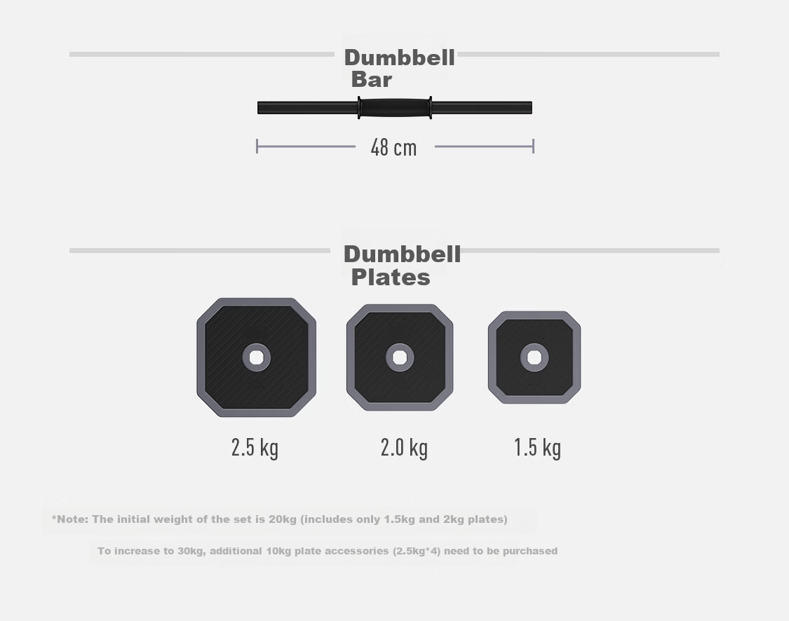 Keep Barbell and Dumbbell Quick-Release Adjustable Detachable 20KG Set Home Weightlifting Fitness Equipment 26