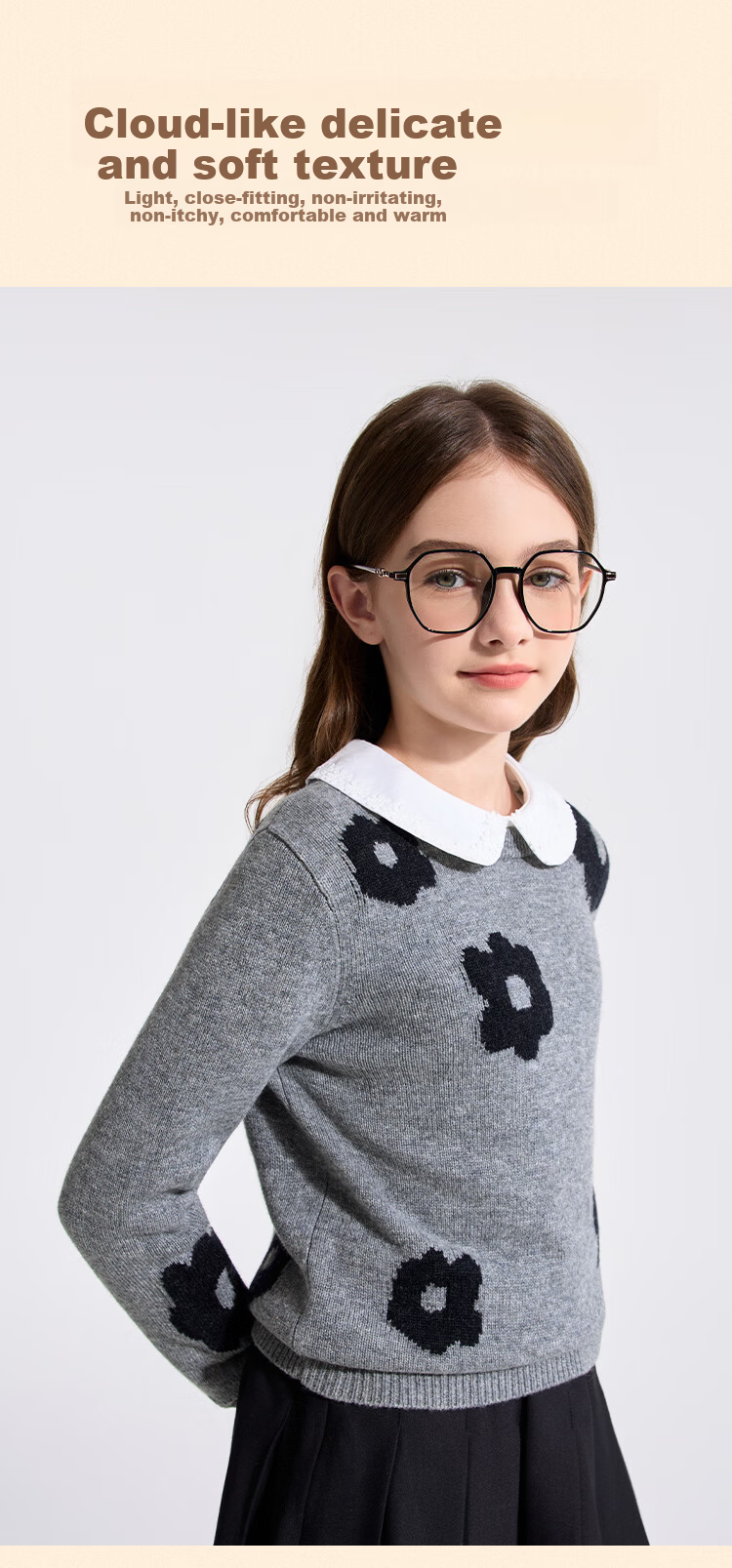 YEEHOO Boys Wool Sweater Kids Pullover 100% Wool Crew Neck Fashion Spring Dark Blue Size 120 6