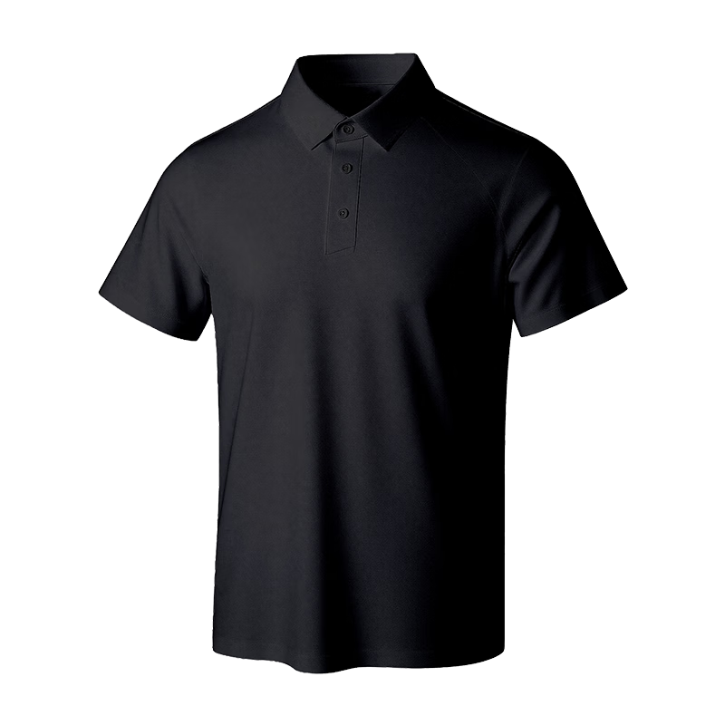 JD Jingzao Full Adhesive Polo Shirt Men New Short Sleeve T-Shirt Moisture-Wicking Quick-Dry Sports Black 3XL