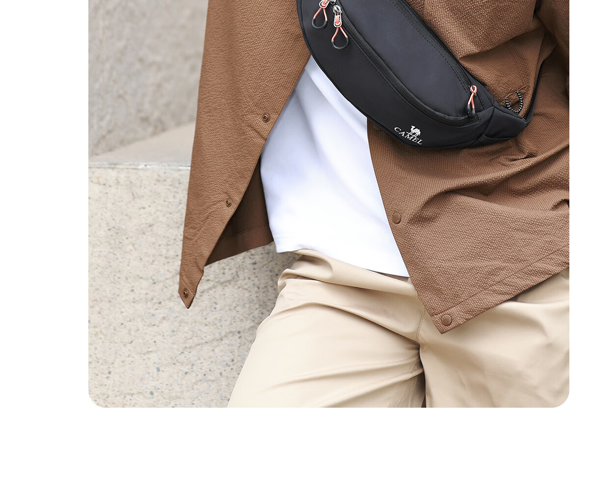 CAMEL Outdoor Multifunctional Sports Waist Bag Large Capacity Fitness Crossbody Chest Bag for Men and Women Running Phone Pouch 5034 8