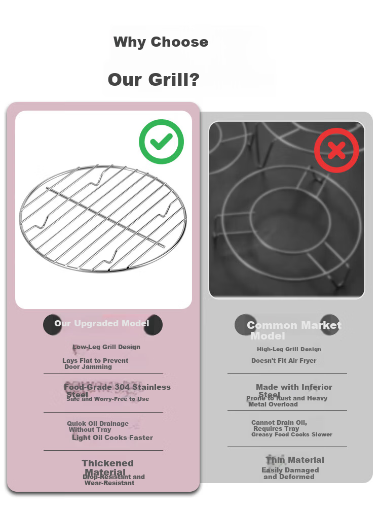 Banwu Life Air Fryer Rack Barbecue Rack Household Oven Stainless Steel Hanging Oven Rack Vertical Grill Skewer Barbecue Rack 6