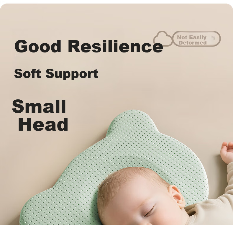 EVOCELER Baby Shaping Pillow Newborn Silicone Head Shaping Pillow 0-6-12 Months All-Season Baby Pillow 20