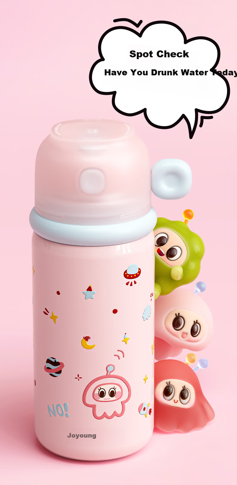 Joyoung Insulated Bottle 316L Stainless Steel Large Capacity Outdoor Portable High-Value Thermos Cup 1.3L White 13