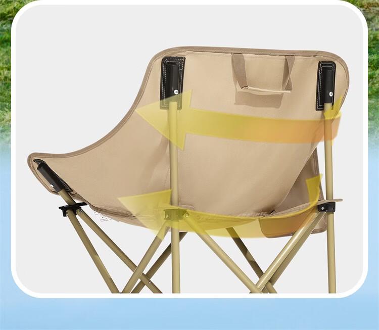 CAMEL Outdoor Camping Chair Fishing Stool Beach Recliner Moon Chair with Armrest Folding Stool 174CJ43642A 6