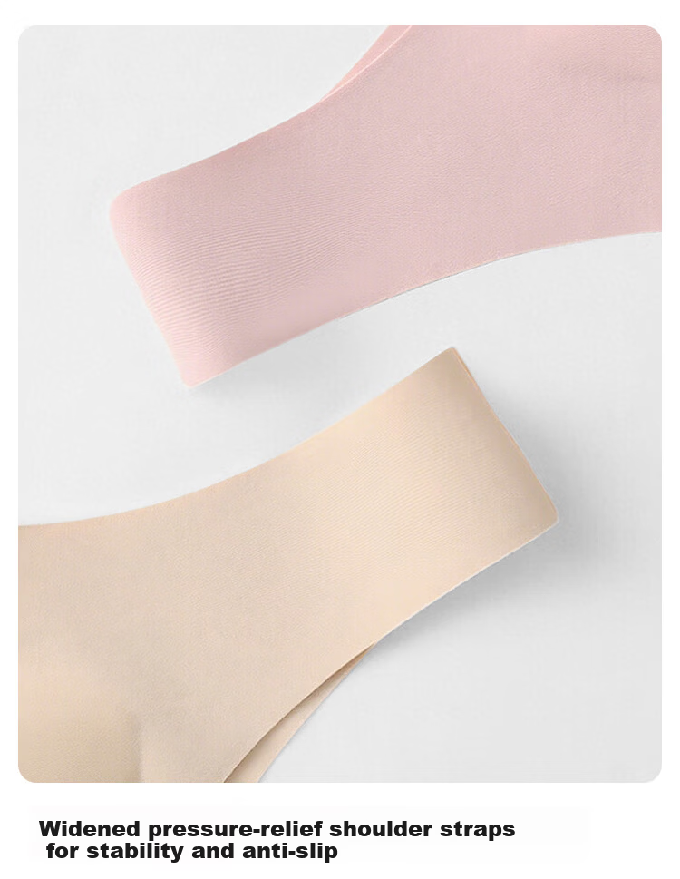 Modal 2-Pack Seamless Wireless Bra with Fixed Latex Cups, Tank Top Style, Push-Up Sports Bra in Nude Pink 12
