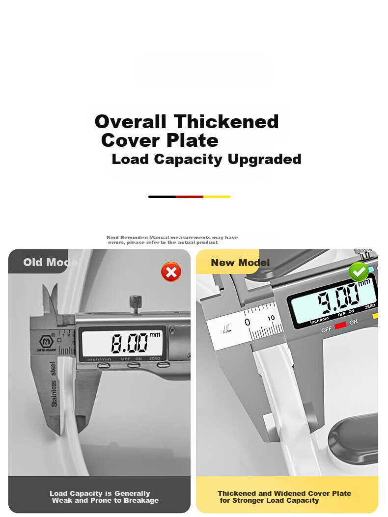 OPLSED [Germany] Universal U-Shaped Enlarged Toilet Seat Cover Thickened Slow-Closing Lid for Old-Style Toilets 8